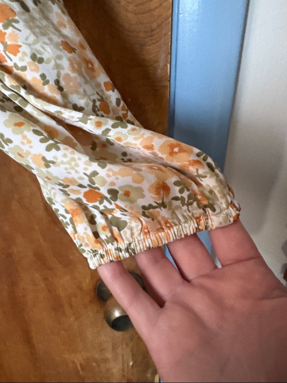LC Lauren Conrad Button Down Floral Tie Waist Blouse - Picture 8 of 9